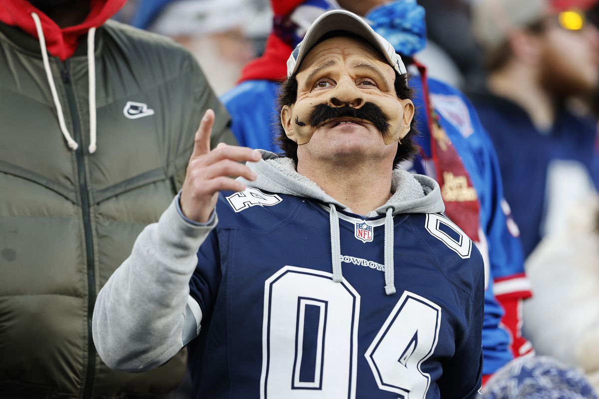 A Dallas Cowboys fan in the stands during the game against the New York Giants at MetLife Stadium on December 19, 2021 in East Rutherford, New Jersey.