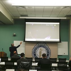 Salt Lake County District Attorney Sim Gill shows body camera footage during a press conference at the Salt Lake County District Attorney’s Office in Salt Lake City on Friday, May 24, 2019, about an officer-involved shooting on Nov. 9, 2018, that resulted in the death of Cody Belgard. "Any loss of life in our community is one too many," Gill said at the end of the press conference, however he chose not to press charges against the officers involved in the incident.