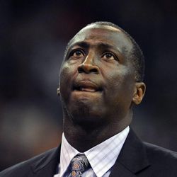 Utah Jazz head coach Tyrone Corbin reacts to a call during a game at EnergySolutions Arena on Friday, Dec. 27, 2013.