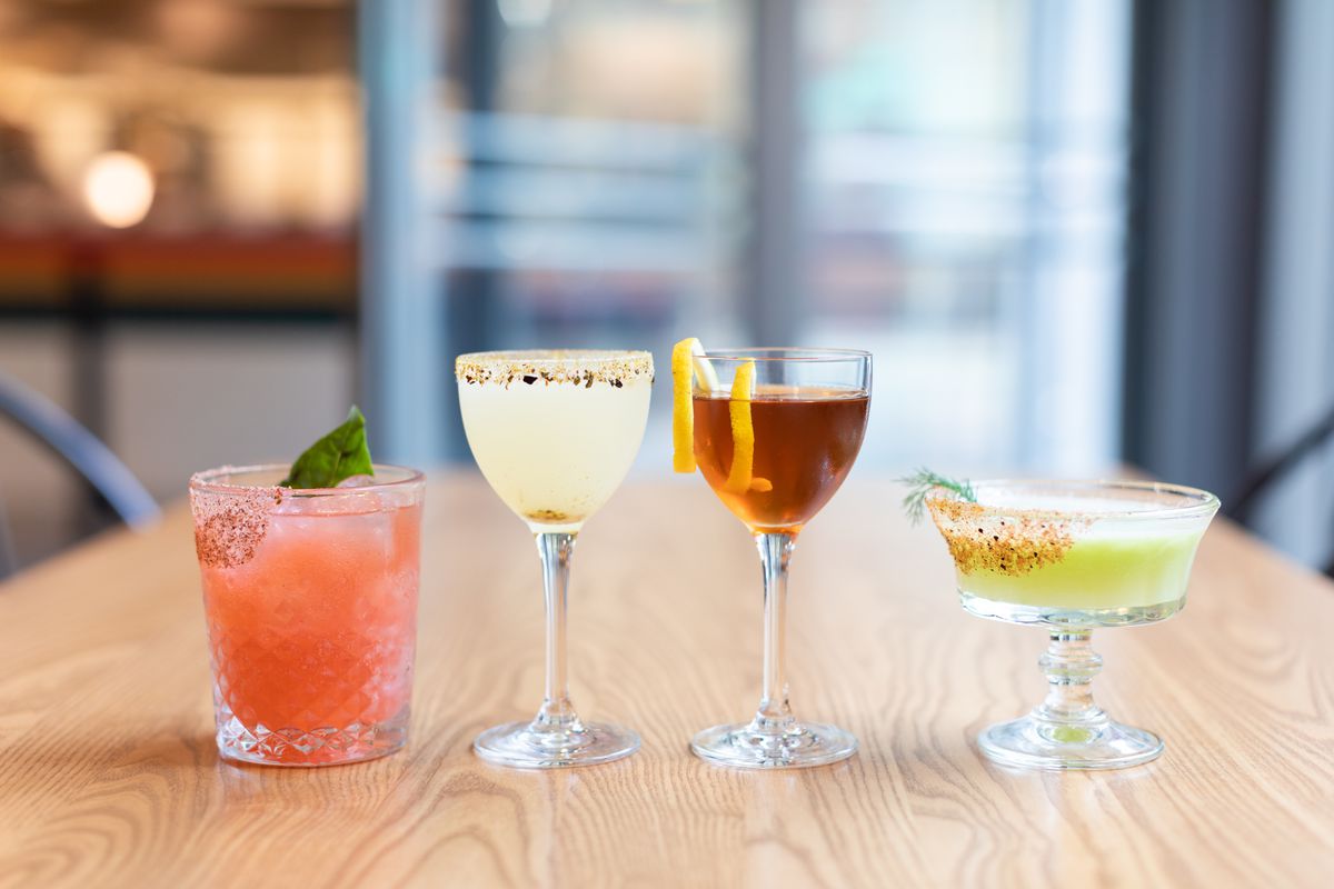 Four cocktails in a row