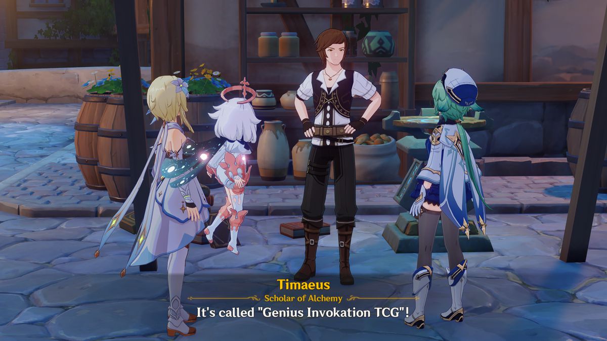 Timaeus talks to Genshin Impact players about the new collectible card game.
