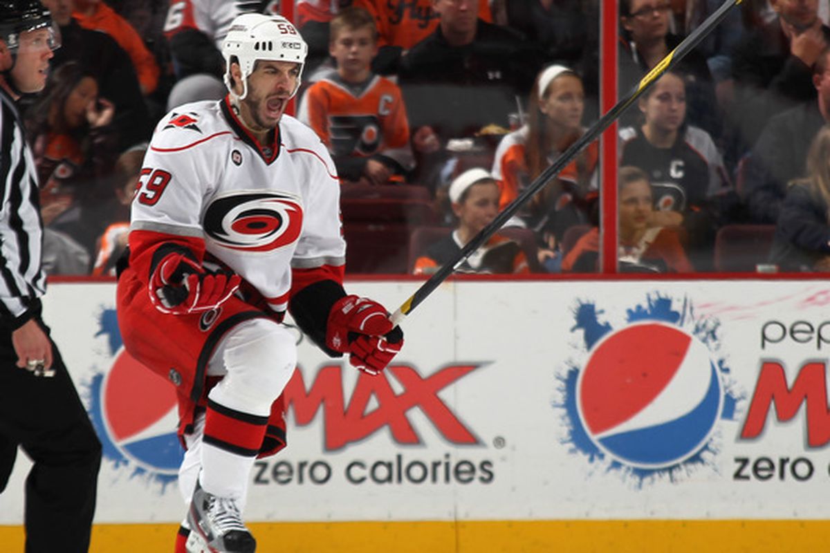 Chad LaRose is back on the ice for the Hurricanes