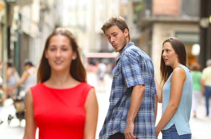 Why that “distracted boyfriend” stock photo meme is suddenly everywhere - Vox