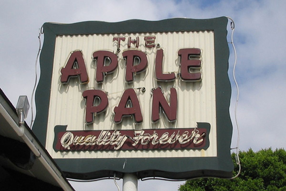 Outside Sign at The Apple Pan. 
