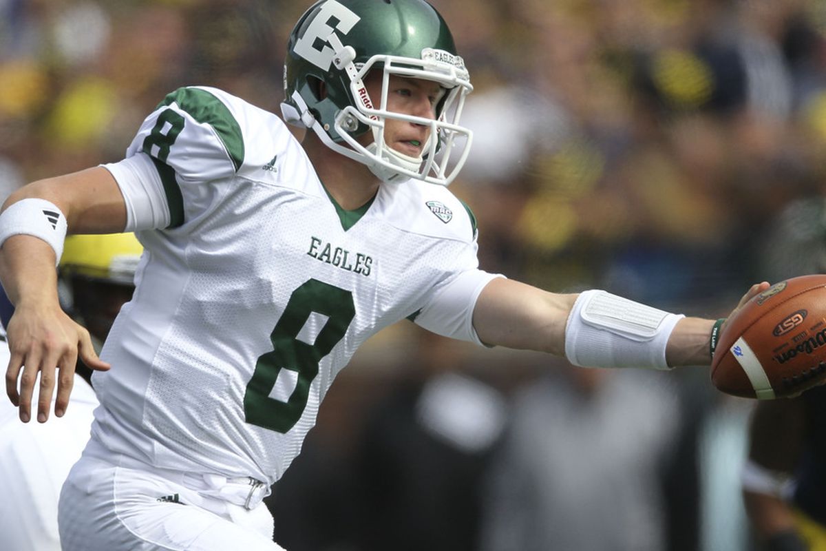 Alex Gillett in what is now a technologically and visually dated Eastern Michigan uniform.