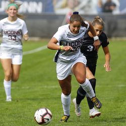 The UCF Knights take on the UConn Huskies in a women’s college soccer game at Morrone Stadium in Storrs, CT on September 30, 2018.