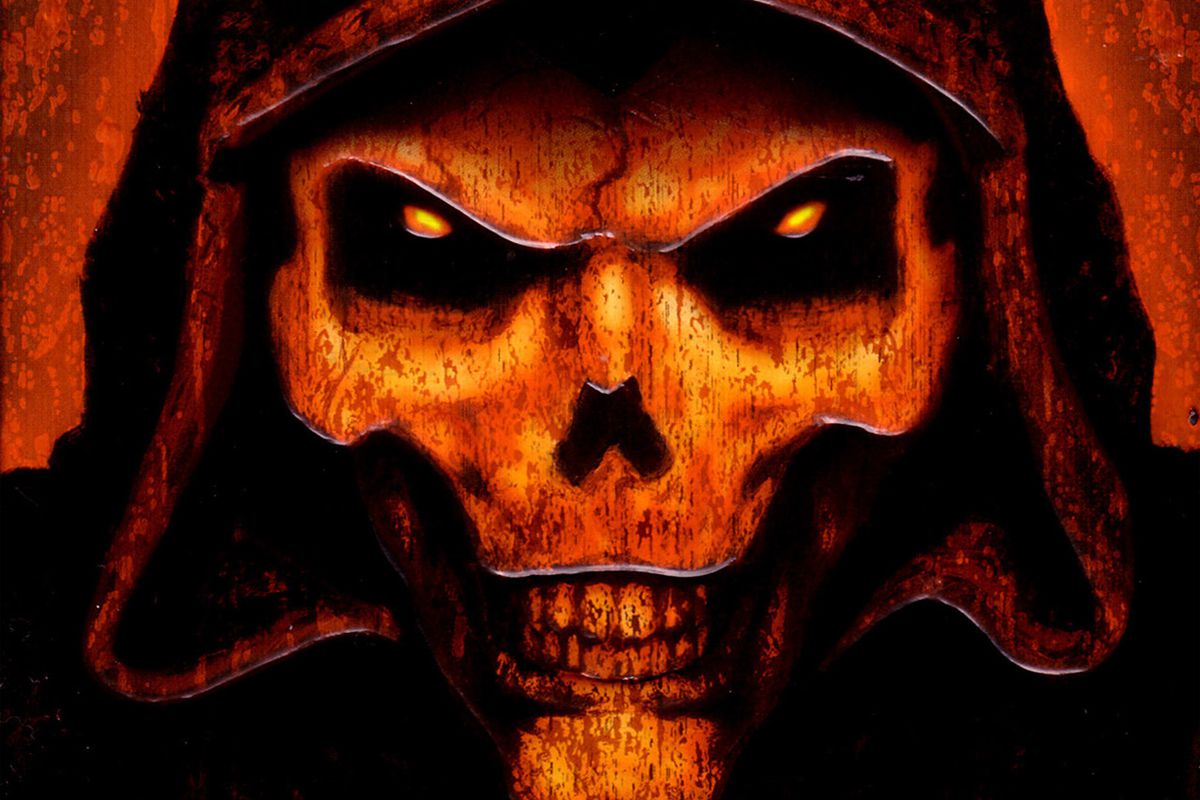 The skull logo for Diablo 2