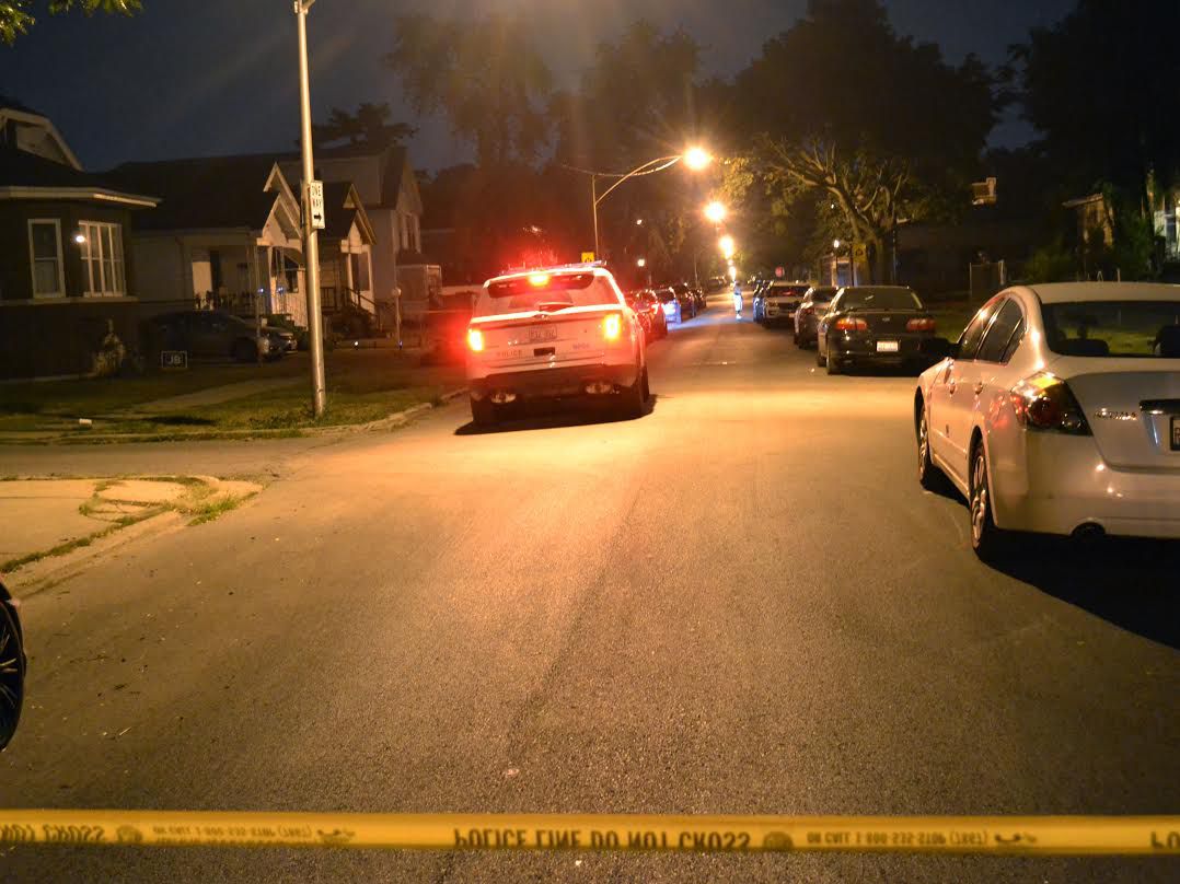 Police investigate a shooting about 1:30 a.m. Wednesday, August 15, 2018 in the 11800 block of South Eggleston Ave. in Chicago. | Justin Jackson/ Sun-Times