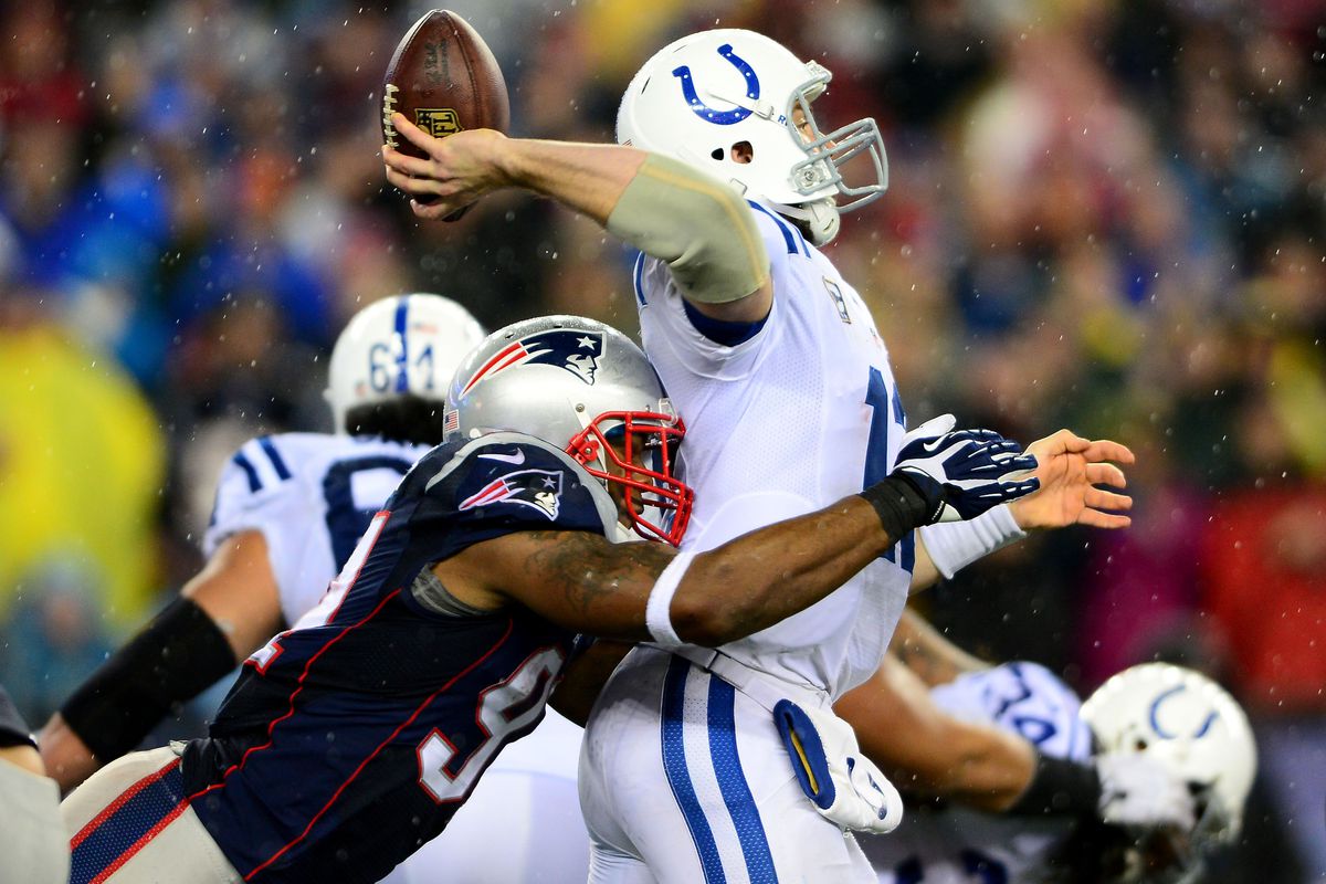 Jamie Collins finds some Luck in the Colts backfield.