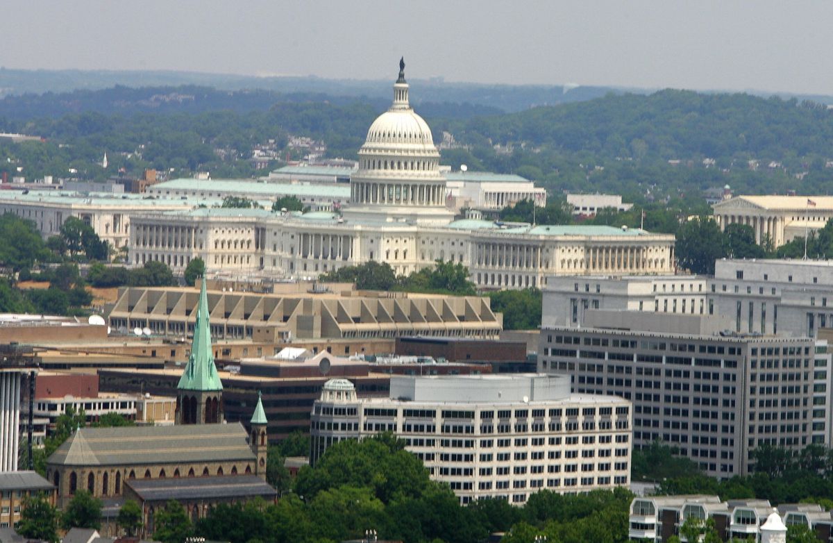 Washington, DC skyline with the Capitol building