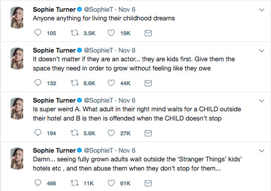 Sophie Turner’s tweets about Finn Wolfhard
