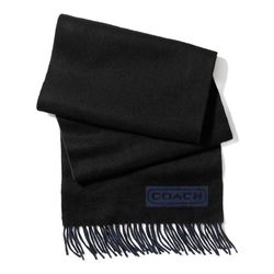 <a href="http://f.curbed.cc/f/Coach_SP_121113_scarf">Cashmere Coach lozenge scarf in black</a>, $198