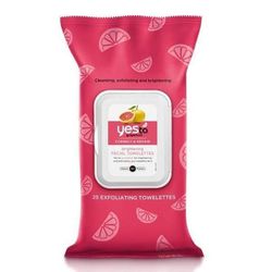 Gently exfoliating, <B>Yes to Grapefruit's</b> <a href="http://www.yestocarrots.com/product/yes-to-grapefruit-brightening-facial-towelettes?product_id=6331167">Brightening Facial Towelettes</a> harness the natural power of grapefruit to cleanse skin. $5.9
