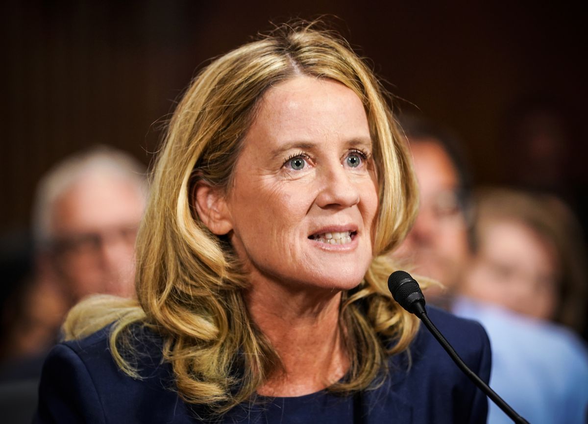 Christine Blasey Ford testifies before the U.S. Senate Judiciary Committee on September 27, 2018.