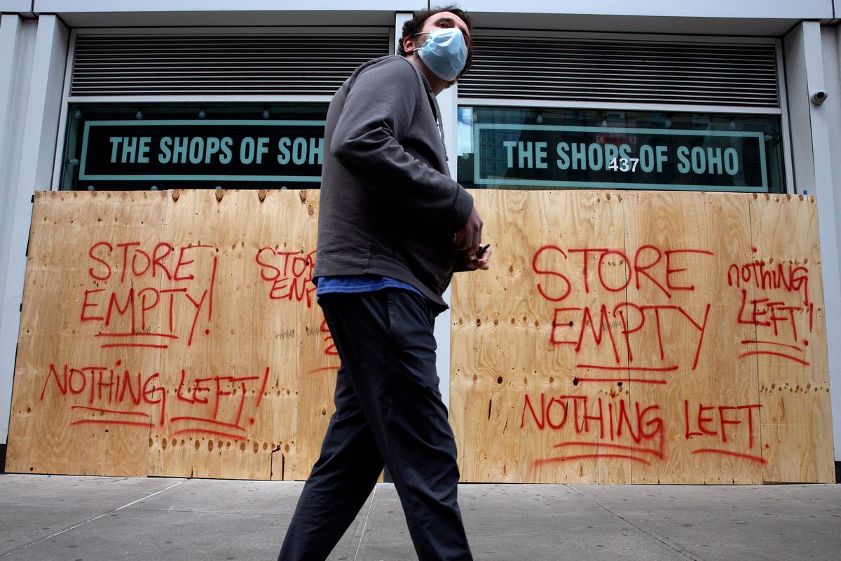 A worker at SoHo’s Snkrflea said people looted the store for shoes during protests on Saturday.