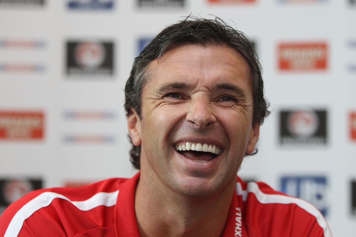 CARDIFF, WALES - AUGUST 09: Gary Speed the manager of Wales addresses the media during the Wales Press Conference at The Vale Resort on August 9, 2011 in Cardiff, Wales.  (Photo by Michael Steele/Getty Images)
