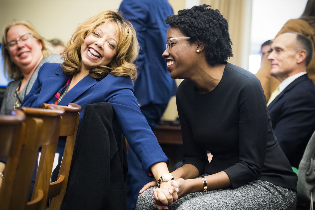 Members elect Lucy McBath (D-Ga.), left, and Lauren Underwood (D-Ill.) are both first-time representatives.