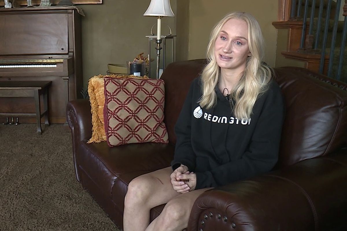 Jenna Degraffenried talks about how she was&nbsp;severely injured in a rockslide while fly-fishing on the Weber River last month with her boyfriend during an interview in Logan on Thursday, Sept. 12, 2019.