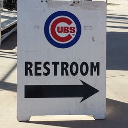 This restroom isn't just for the Cubs, it's open to the public. Just thought the sign was funny - 