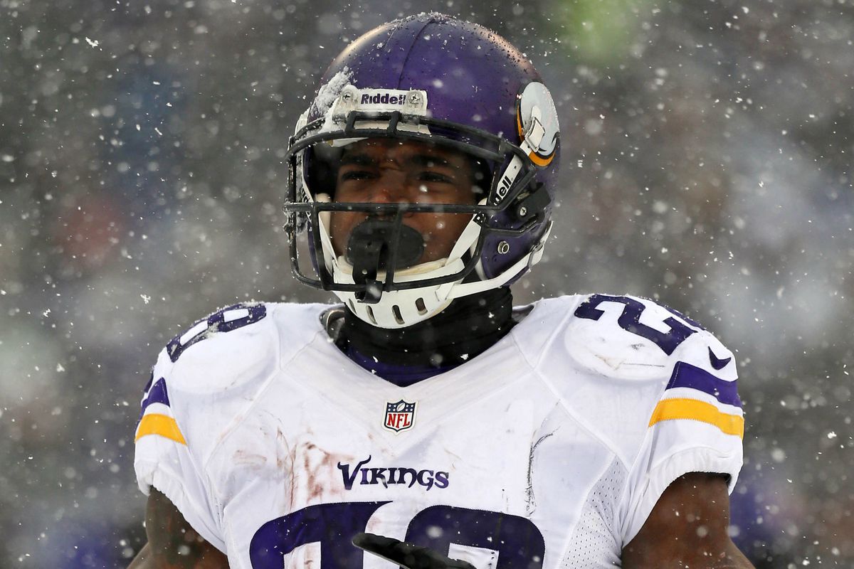 Torrey Smith came to Adrian Peterson's defense on twitter after allegations that Ravens fans were throwing snowballs at the running back on the sideline.