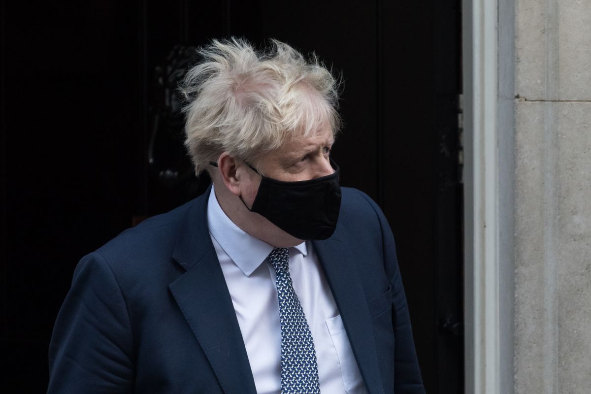 British Prime Minister Boris Johnson leaves 10 Downing Street on January 12, 2022, in London, England.