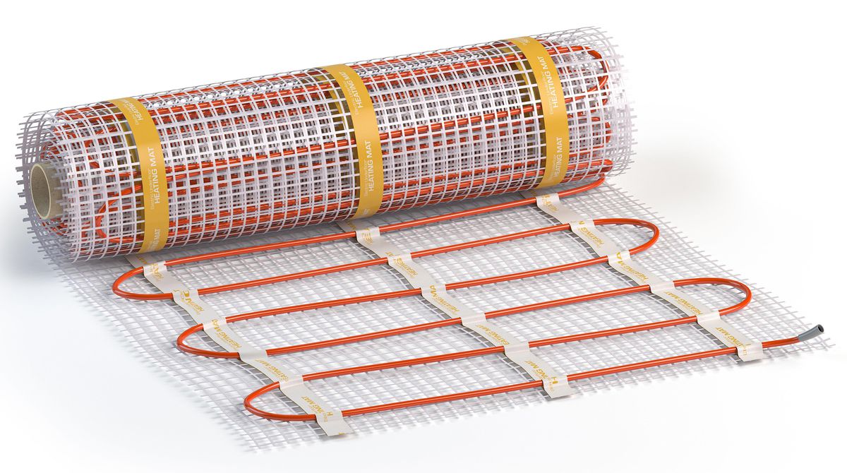 Mat electric floor heating system.