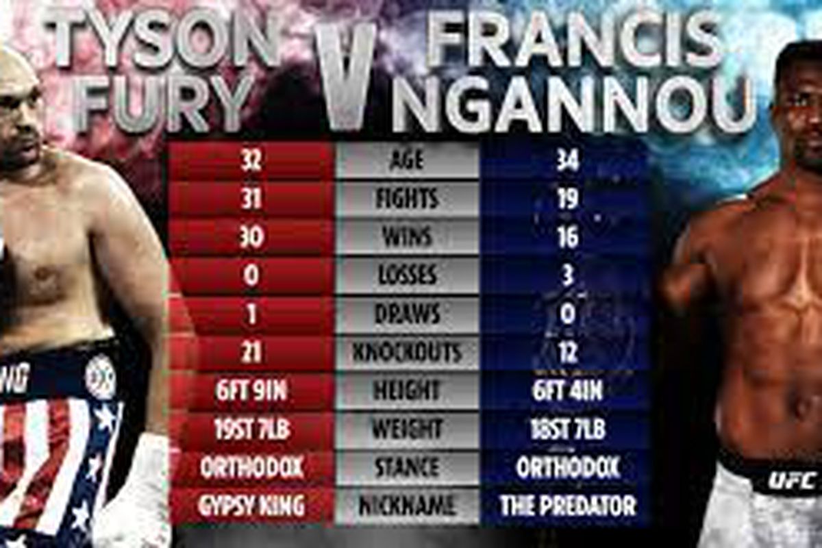 Tyson Fury, Francis Ngannou, Tale of the Tape, Boxing, MMA, UFC, Combat Sports, Potential Fights, Fight Stats, Fury vs Ngannou,