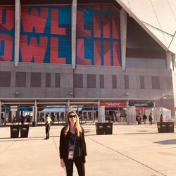 Jeanna Kelley before covering Super Bowl LIII