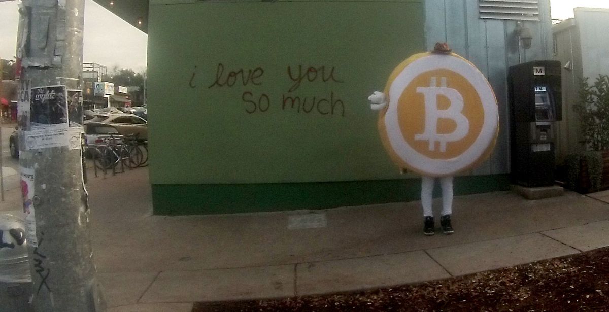Mr Bitcoin mascot