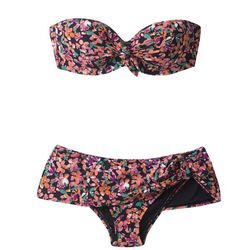 Ann Taylor floral bandeau swim top, $64 and floral skirted swim bottom, $68. Available at Ann Taylor (Northbrook Court, Oakbrook Center, Water Tower Place).