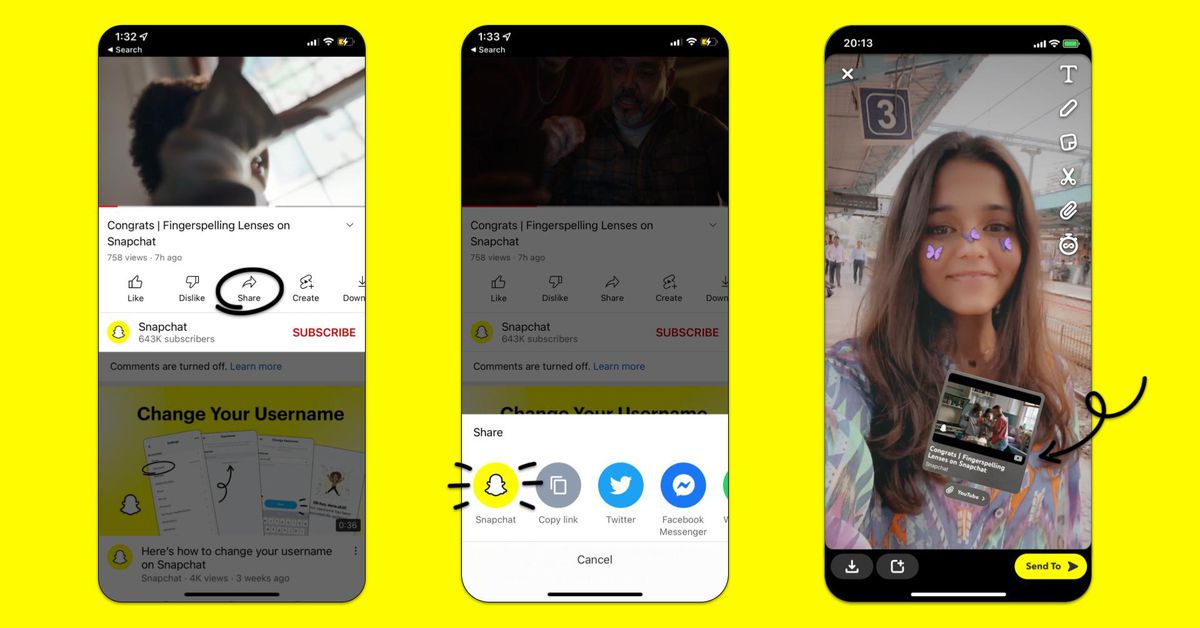 Snapchat now lets you share YouTube videos as a sticker in your snap