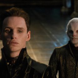 EDDIE REDMAYNE as Balem Abrasax and EDWARD HOGG as Chicanery Night in Warner Bros. Pictures' and Village Roadshow Pictures' "JUPITER ASCENDING," an original science fiction epic adventure from Lana and Andy Wachowski. A Warner Bros. Pictures release.