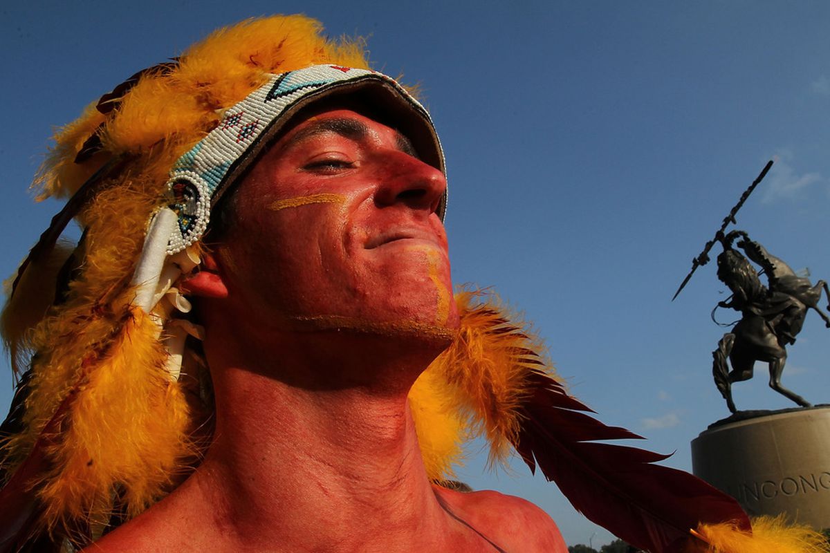 TALLAHASSEE, FL - SEPTEMBER 17:  Florida State fan, Arius Ruiz before a game between the Oklahoma Sooners and the Florida State Seminoles at Doak Campbell Stadium on September 17, 2011 in Tallahassee, Florida.  (Photo by Ronald Martinez/Getty Images)