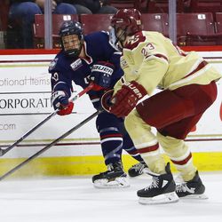 The UConn Huskies take on the Boston College Eagles in a men’s college hockey game at Conte Forum in Chestnut Hill, MA on December 7, 2018