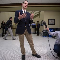 Matt McCluskey, father of slain University of Utah student athlete Lauren McCluskey, speaks to media prior to making a statement on SB134 in the House Education Standing Committee meeting at the Capitol in Salt Lake City on Monday, March 4, 2019. Lauren McCluskey was shot and killed by a man she briefly dated, Melvin Shawn Rowland, 37, a convicted sex offender who was on parole at the time of the killing.