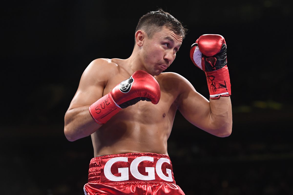 Gennady Golovkin of Kazakhstan warms up for his fight against Steve Rolls of Canada before their Super Middleweights fight at Madison Square Garden on June 08, 2019 in New York City.