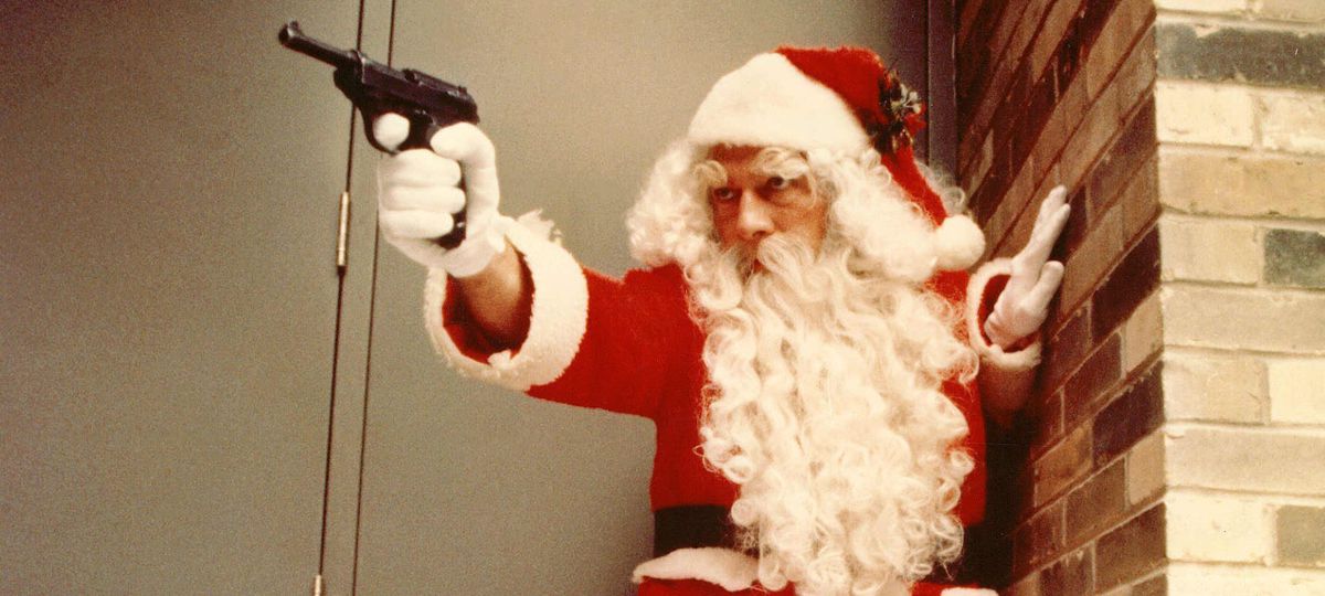 Santa holds a gun in The Silent Partner