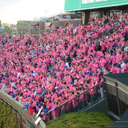 7:29 p.m. "Pink out" in the bleachers - 