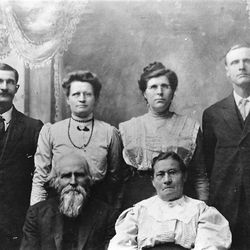 Nellie Slater, second from left, documented the death of her father on the Oregon Trail. His remains were found with the help of archaeologists from the Idaho National Laboratory.