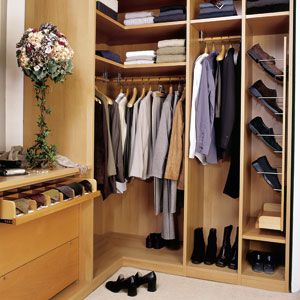 <p>"Even a messy person would have a hard time losing things in here," says Mary Danowski of this Brooklyn, New York, closet. Walk-ins—pantries for clothes—should be at least 6 feet wide, for a 2-foot aisle and 2 feet of hanging space on either side. Read on for closet organization tips from the pros.</p>