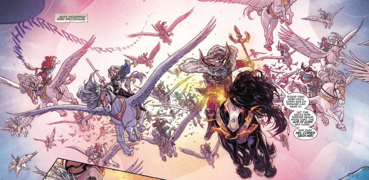 Odin and his Valkyries in War of the Realms #2, Marvel Comics (2019).