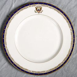 A Franklin D. Roosevelt plate. Set Momjian, a collector of White House china, has put the china on display at the O.C. Tanner store until Feb. 28.