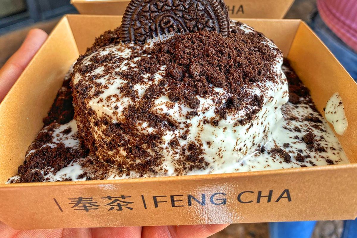 The Oreo cheese dessert at the Feng Cha Teahouse.