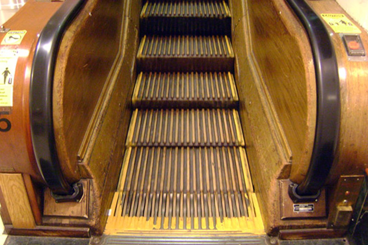 One of the vintage escalators at Macy's