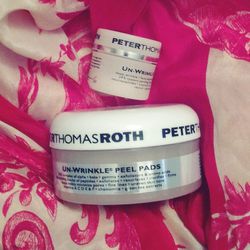 <b>Peter Thomas Roth</b> Un-Wrinkle Peel Pads and Un-Wrinkle Night are two of my go-to products. I like to leave a package of the peel pads at the gym also, and after I use one on my face, I use it on the back of my hands. My hands take such a beating!