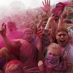 Thousands turn out Saturday, March 26, 2011, for the Holi Festival of Colors at the Krishna Temple in Spanish Fork.  
