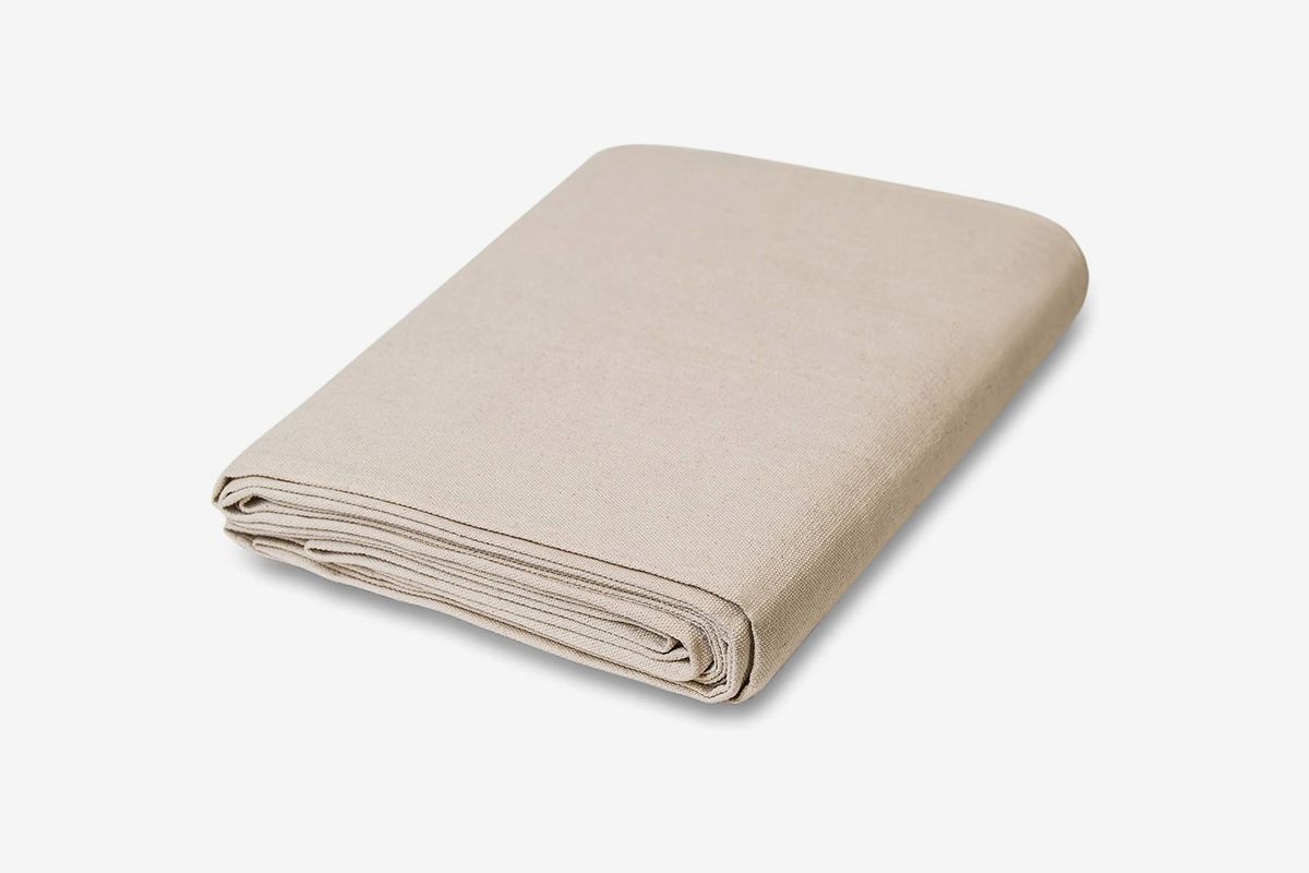 A tan canvas cotton drop cloth