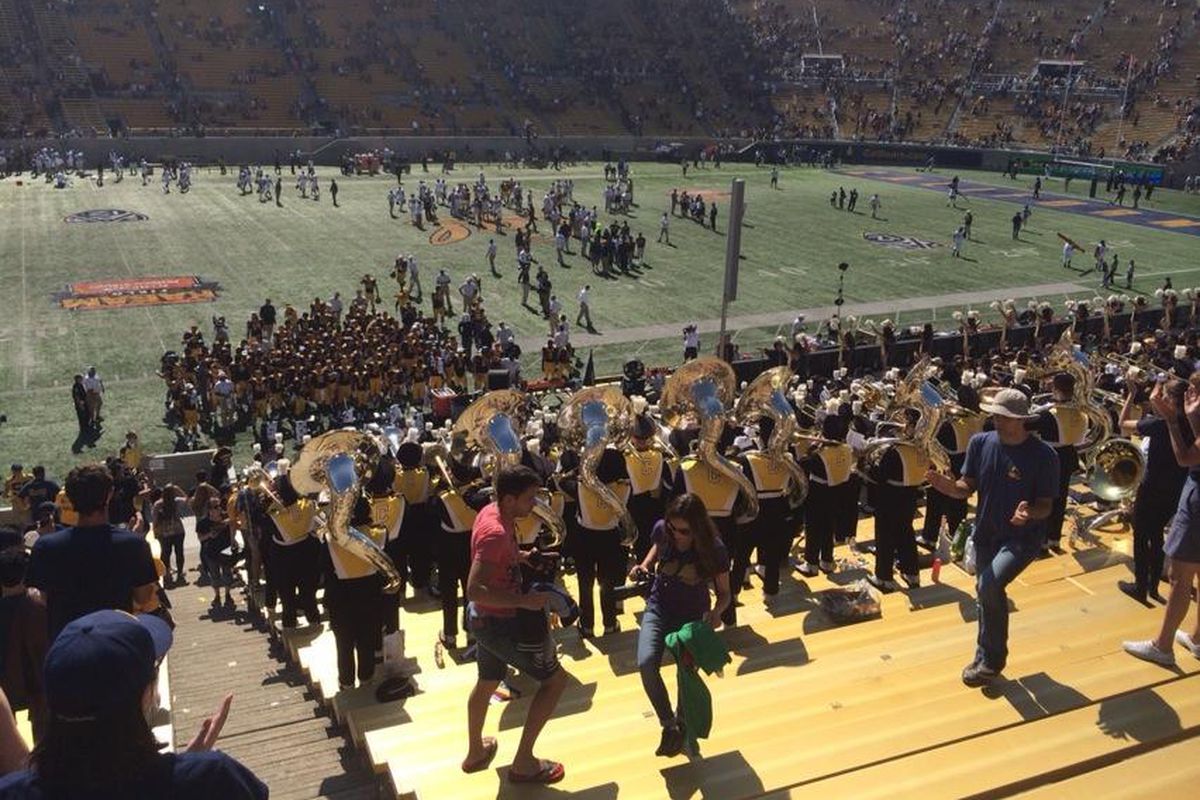 Cal football with Cal Band and Student Section