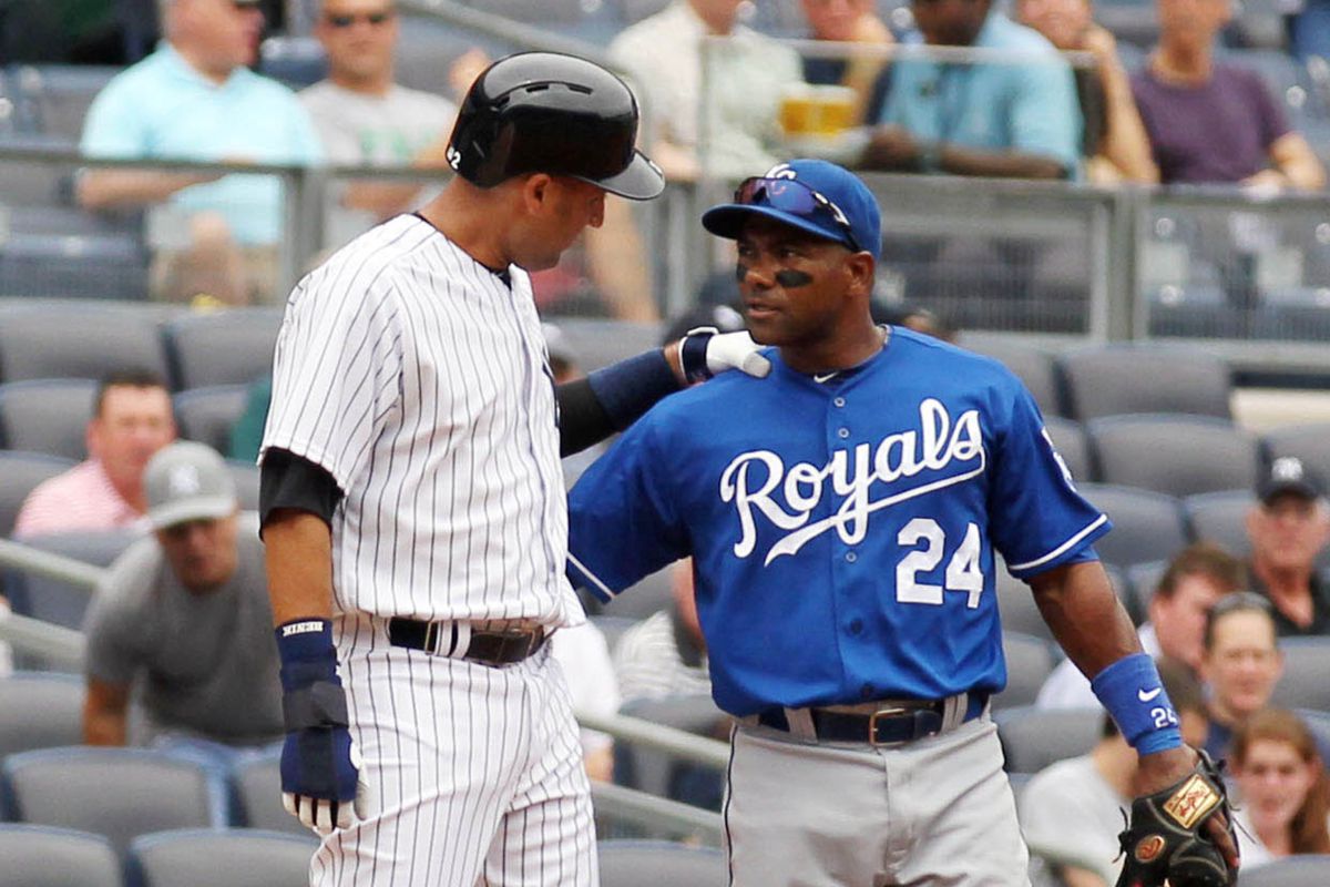 Two old guys.  Not sure if it was mentioned, but Derek Jeter played today.