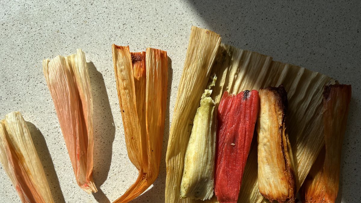 An assortment of rainbow tamales from Evelia’s Tamales in Queens.